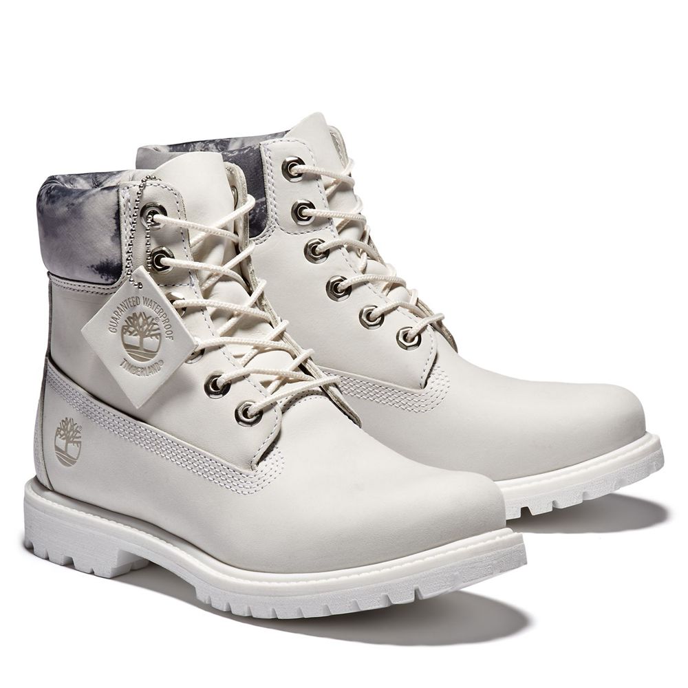 Timberland Womens 6-Inch Boots Premium Waterproof - White - India HO8130647